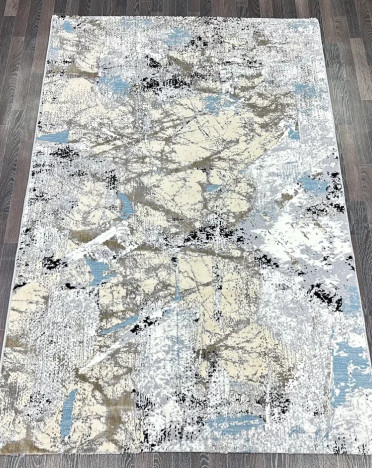 Ковер турецкий B028A SANANDAJ (Полиэстер хит-сет, бежевый, серый)