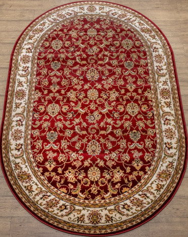 Ковер российский 20624-22133 Акварель (PP Heatset Высокоплотный, красный) овальный