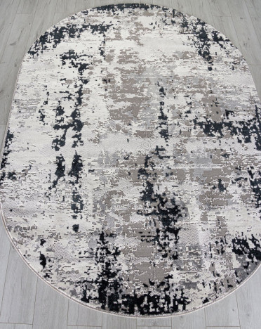 Ковер российский F282 PALERMO (PP Heatset Высокоплотный, серый) овальный