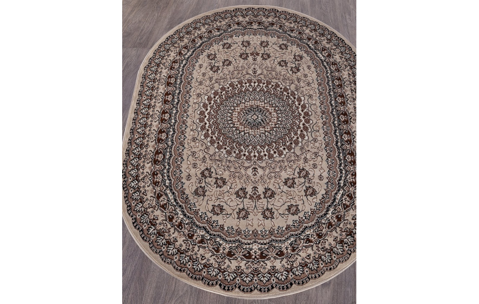 Ковер D504 - BEIGE - Овал - коллекция GAVANA