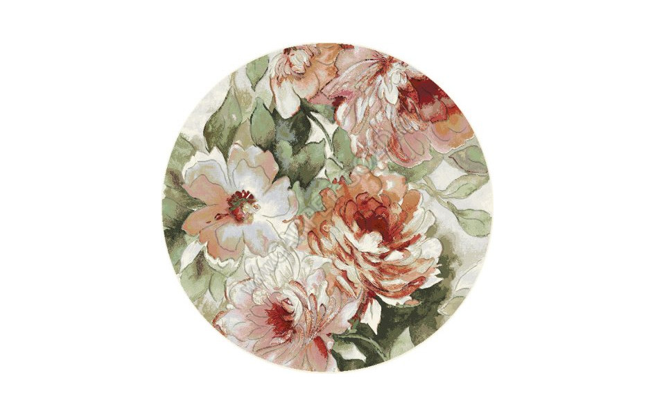 Ковер бельгийский ARGENTUM PLATINUM 63421 7474 модерн круглый с цветами